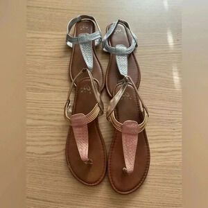 Justice Mermaid Scale Thong Post Strappy Sandals 5